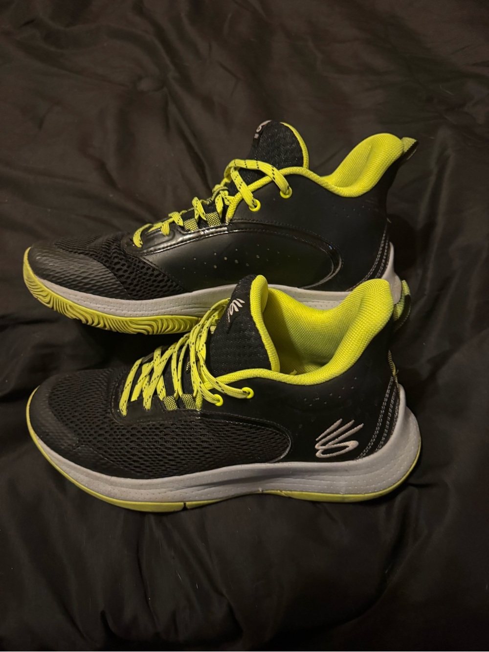 Under Armour Black & Neon Yellow Athletic Sneakers